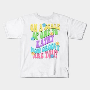 Kathy Cute Retro Girls Groovy Kathy Personalized Name Kids T-Shirt